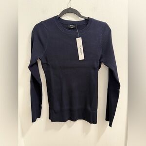 Blu Pepper Navy Ribbed Long Sleeve Sweater